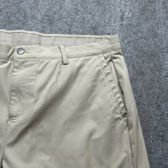 Rhoback Shorts Men 40 Beige Khaki Performance Lined 8" Flat Front Chino - Picture 3 of 16